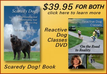 Scaredy Dog Book and Reactive Dog Classes DVD for only $39.95