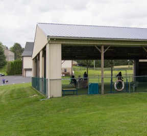 View from outside the polebarn during Reactive Rally Class