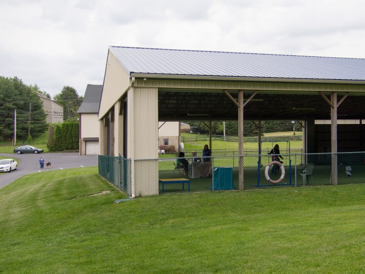 View from outside the polebarn during Reactive Rally Class